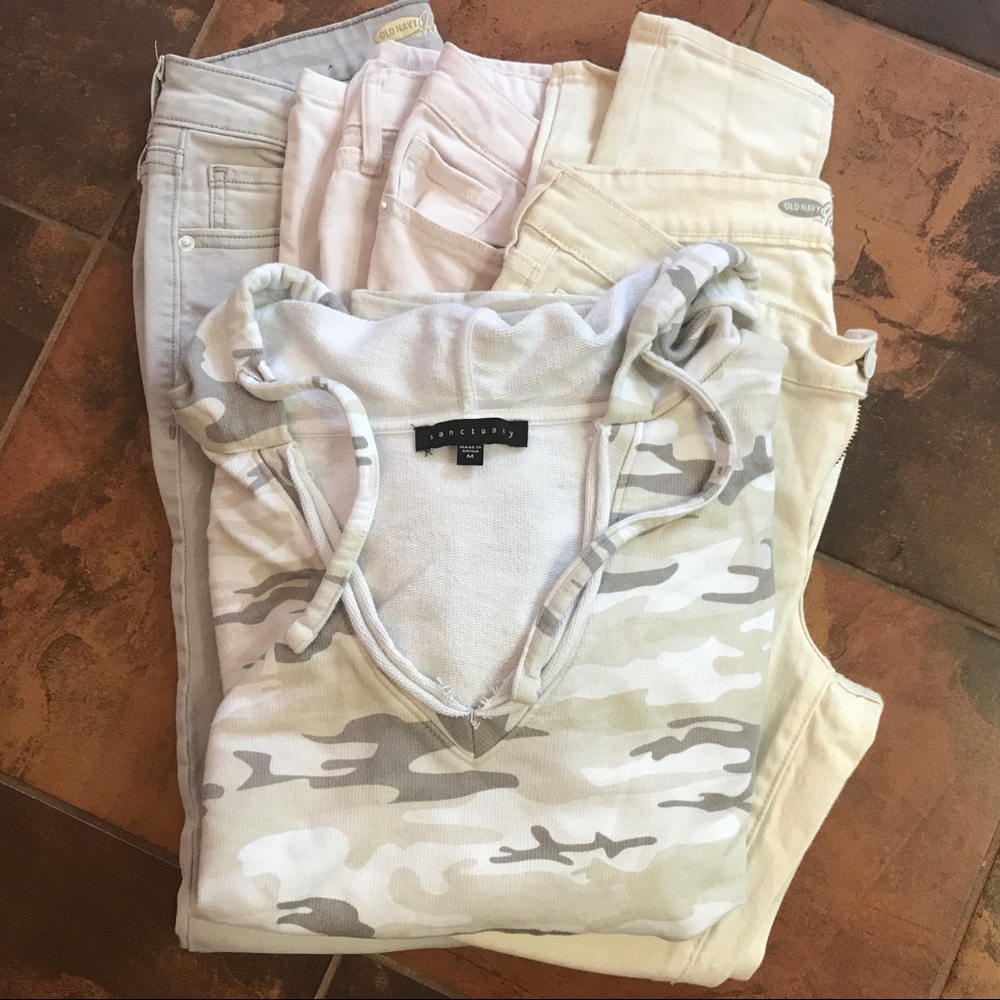5 Pak Skinny jean Camo Sweatshirt Bundle EUC